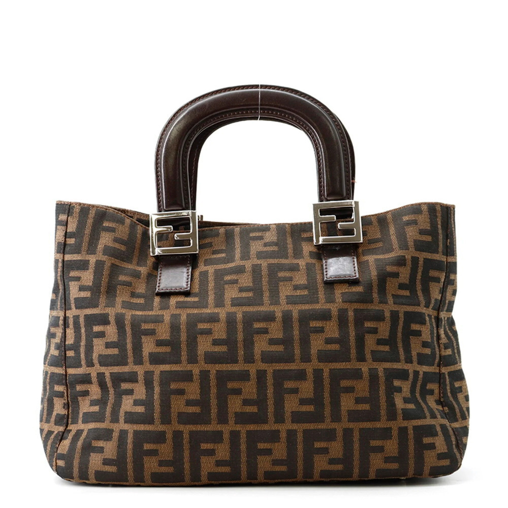 Fendi handbag, Zucca pattern, Mamma Baguette, canvas and leather, 26693 FENDI...